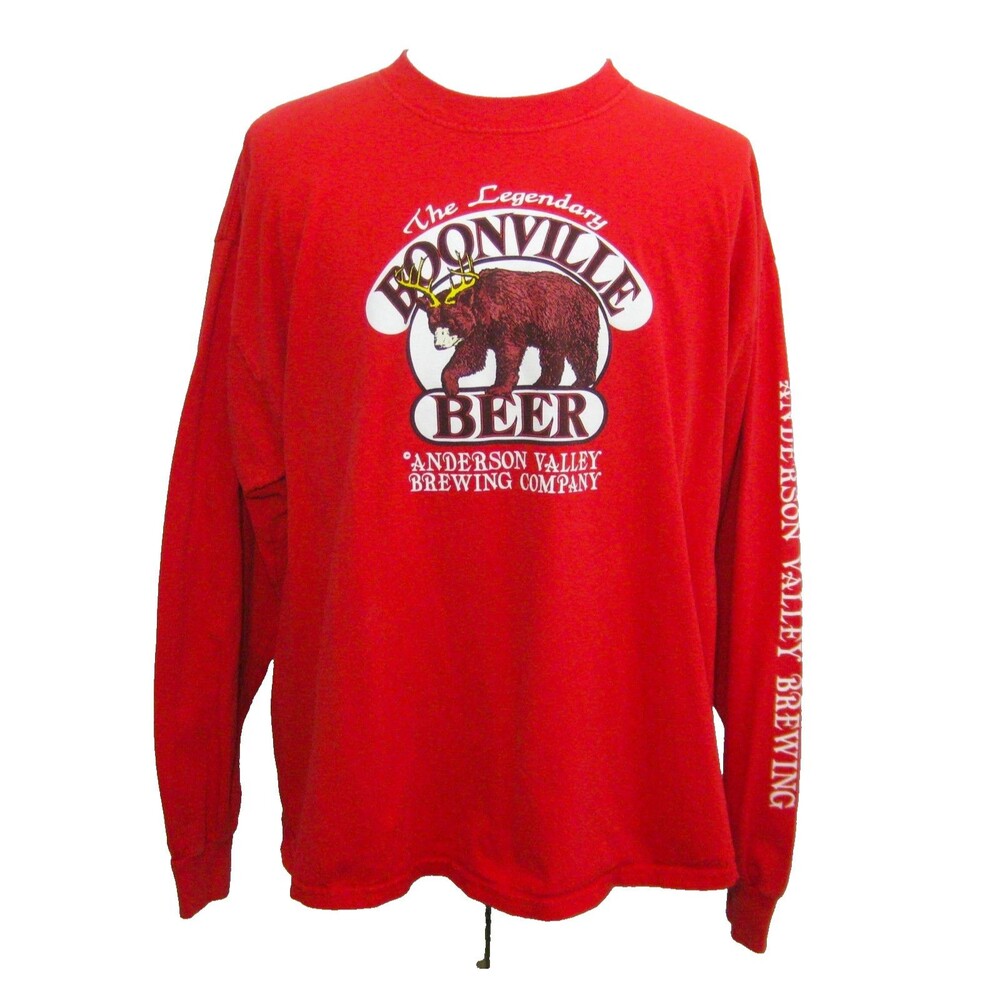 Anderson Valley Brewing T-Shirt Mens Size 2XL Red Long Sleeve Beer Graphic Top